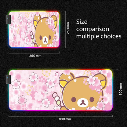 RGB LED Rilakkuma Flower Gaming Mouse Pad