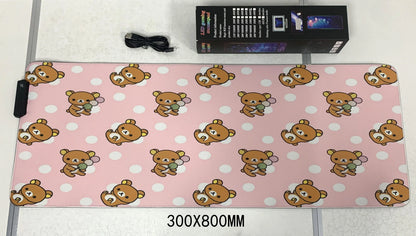 RGB LED Rilakkuma Flower Gaming Mouse Pad