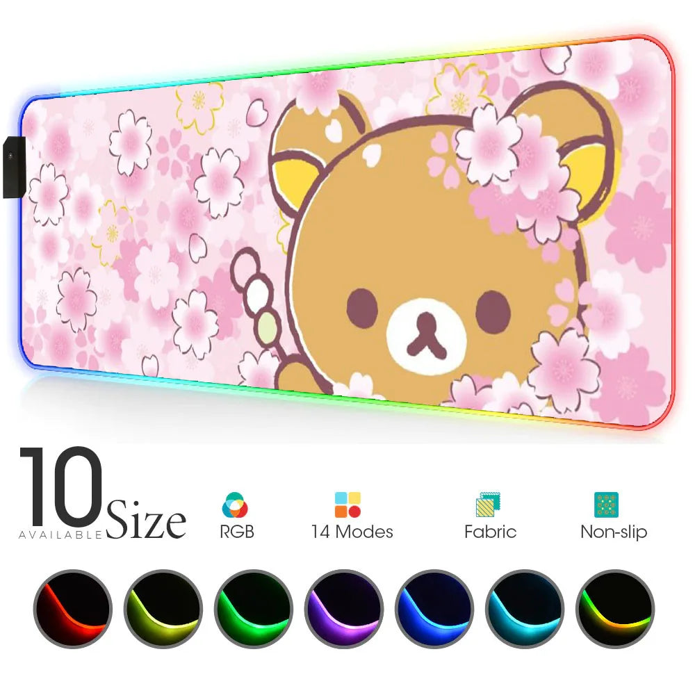 RGB LED Rilakkuma Flower Gaming Mouse Pad